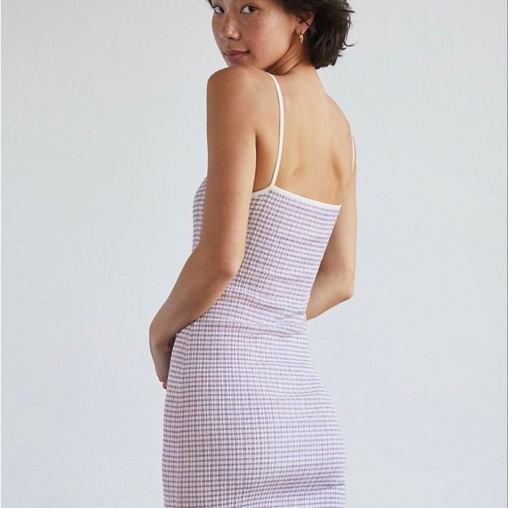 Wilfred Lavender Checkered Mini Dress